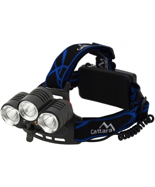 Pealambid Cattara: LED žibintuvėlis ant galvos Cattara 400 lm (1 x XM-L+2 x XP-E)