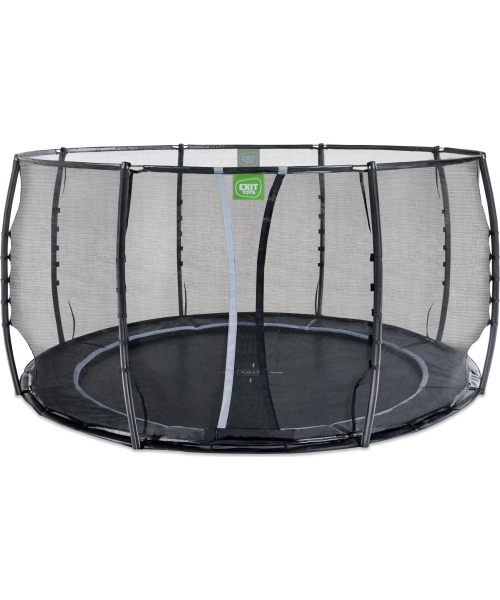 Batuudikomplektid Exit: EXIT Dynamic ground level trampoline ø427cm with safety net - black
