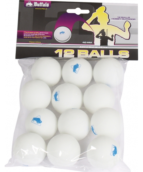 Table Tennis Balls Buffalo: Table Tennis Balls Buffalo Hobby Outdoor, White, 12pcs