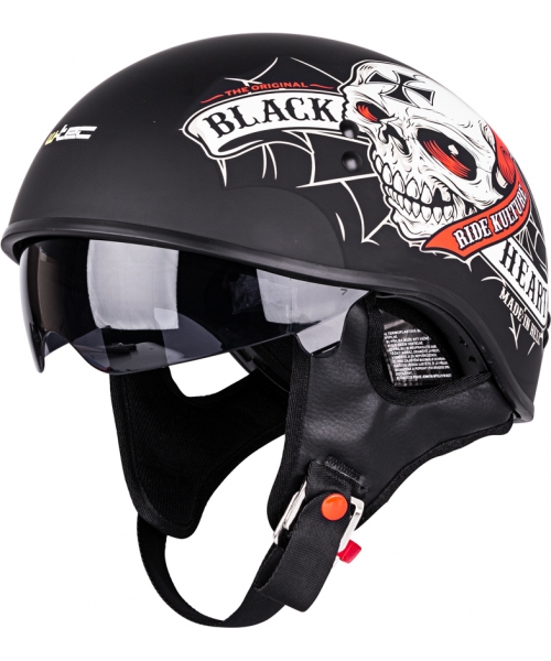 Open Face Helmets W-TEC: Motorcycle Helmet W-TEC V535 Black Heart