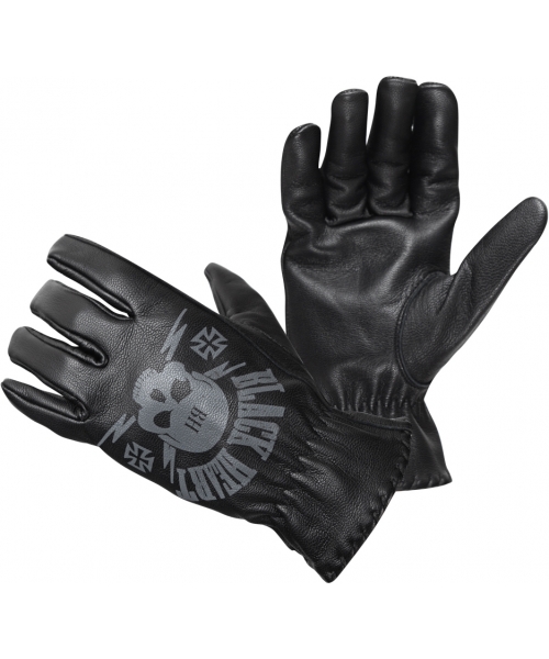 Men's Summer Motorcycle Gloves W-TEC Black Heart: Leather Motorcycle Gloves W-TEC Black Heart Skull