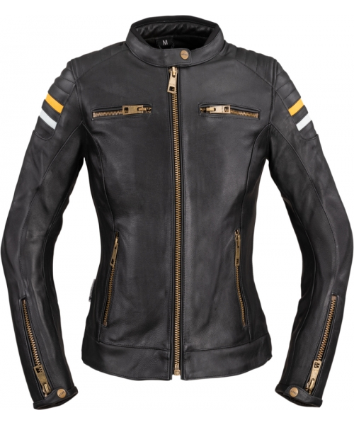 Women's Leather Motorcycle Jackets W-TEC: Women’s Leather Motorcycle Jacket W-TEC Stripe Lady