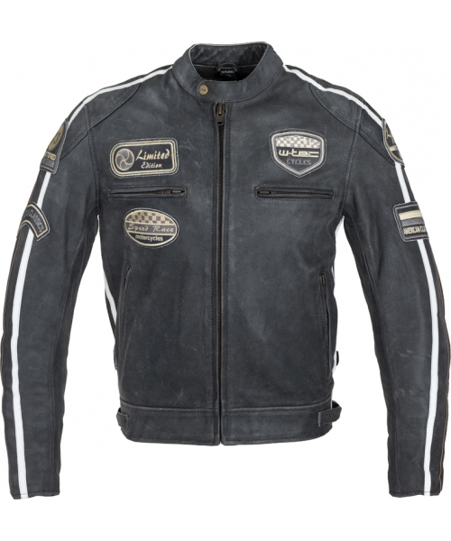 Men's Leather Motorcycle Jackets W-TEC: Men’s Leather Motorcycle Jacket W-TEC Dark Grey Vintage