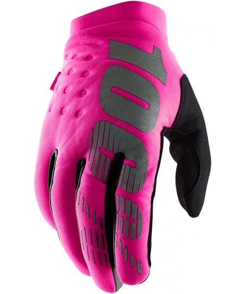 Women's Motocross Gloves 100%: Moteriškos dviračių/motokroso pirštinės 100% Brisker Pink/Black