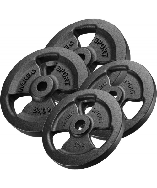 Steel inSPORTline Plates Marbo Sport: Ketaus svorių komplektas Marbo, 30kg / 2x10kg + 2x5kg