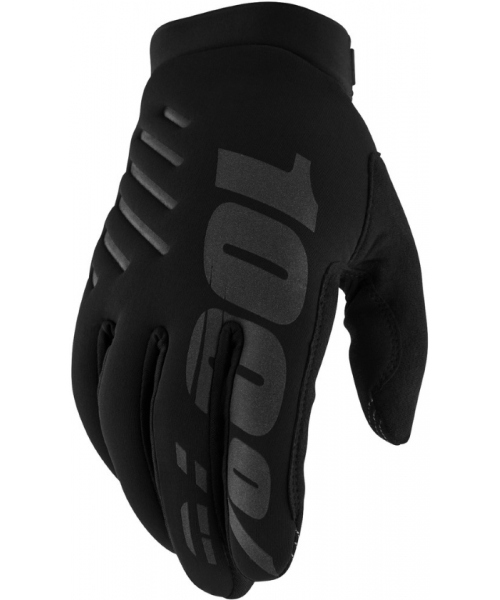 Men's Motorcross Gloves 100%: Men’s Motocross Gloves 100% Brisker Black