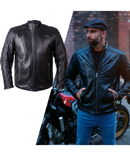 Men's Leather Motorcycle Jackets W-TEC: Leather Motorcycle Jacket W-TEC Elcabron