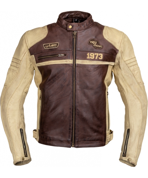 Men's Leather Motorcycle Jackets W-TEC: Men’s Leather Motorcycle Jacket W-TEC Retro