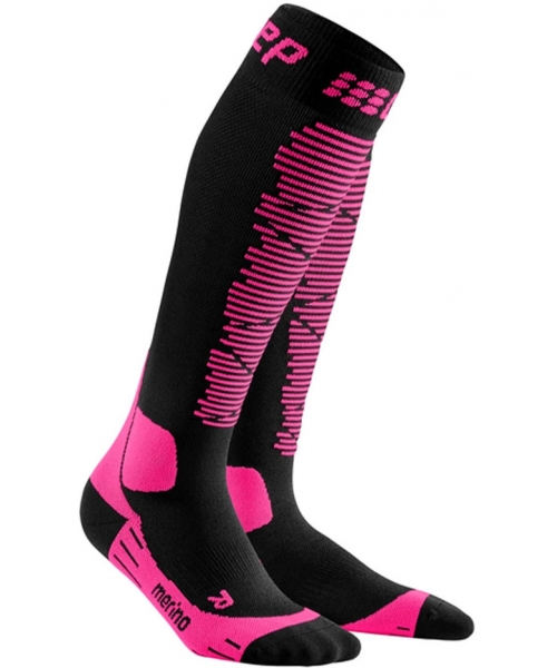Compression Socks and Stockings CEP: Moteriškos kompersinės slidinėjimo kojinės CEP Merino