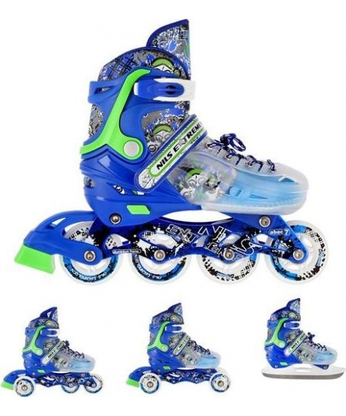 Rulluisud/uisud 2in1 Nils Extreme: NH18122 4in1 INLINE/ICE-SKATES NILS EXTREME