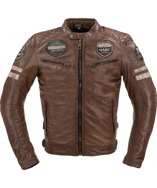 Men's Leather Motorcycle Jackets W-TEC: Men’s Leather Jacket W-TEC Milano