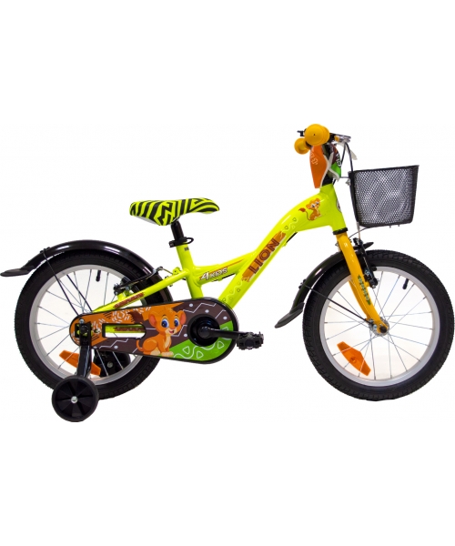 Laste- ja noortejalgrattad : Jalgratas 4KIDS Lion 16", suurus 10" (25,5 cm), kollane