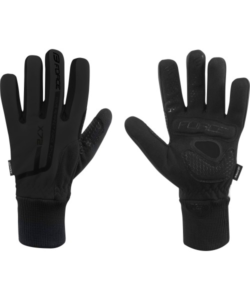 Gloves & Helmets & Accessories : Žieminės pirštinės FORCE X72 (juodos) 3XL