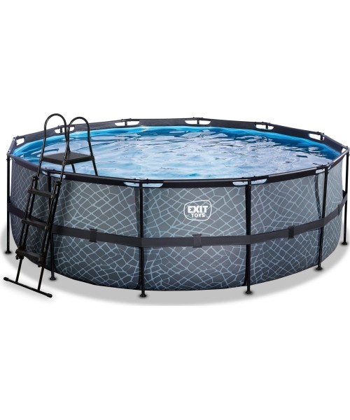 Maapealsed basseinid Exit: EXIT Stone pool ø427x122cm with sand filter pump - grey