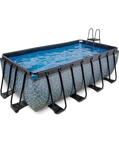 Maapealsed basseinid Exit: EXIT Stone pool 400x200x122cm with filter pump - grey