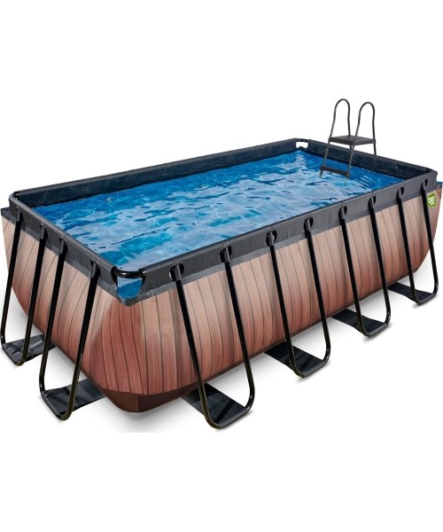 Maapealsed basseinid Exit: EXIT Wood pool 400x200x122cm with filter pump - brown