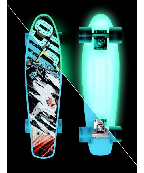 Rula Penny Street Surfing: Šviečianti tamsoje mini riedlentė Street Surfing Beach Board Glow Rough Poster 22.5”