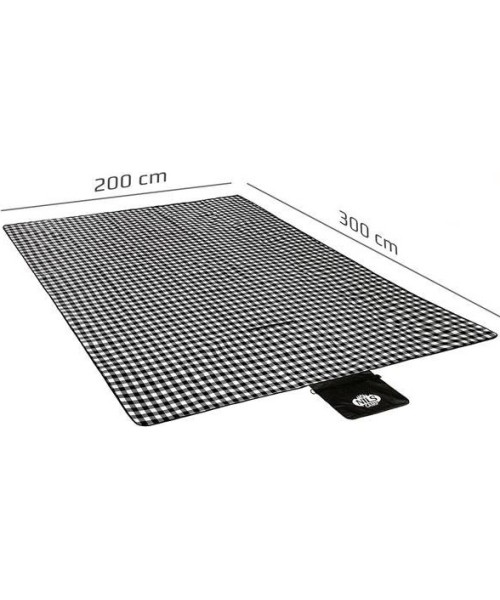 Telkimistarvikud Nils Camp: Pikniko kilimėlis Nils Camp NC2310 baltas-juodas, 300x200cm, PE, aliuminis