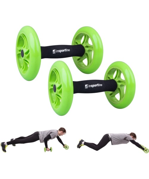 Ab Trainers inSPORTline: Multifunkcinis pilvo preso treniruoklis Ab Roller Double (2 vnt.)