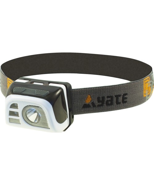 Headlamps Yate: Ant galvos tvirtinamas prožektorius Yate Vega Aku