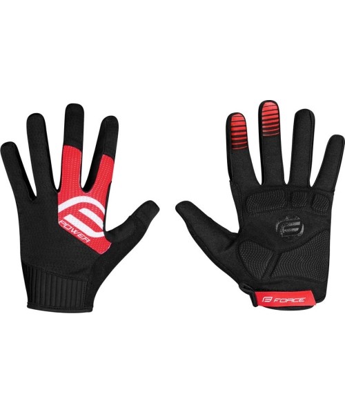 Gloves & Helmets & Accessories : Pirštinės FORCE MTB Power, (juoda/raudona) L