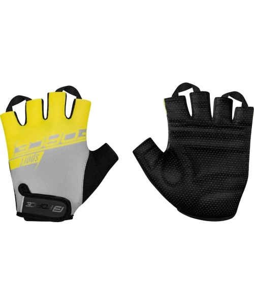 Gloves & Helmets & Accessories : Pirštinės FORCE SPORT (pilka/geltona) M