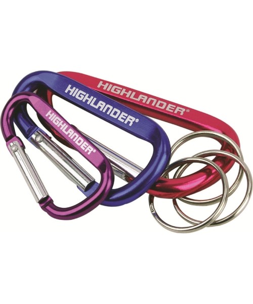 Survival Tools and Kits Highlander: Carabiners and Rings Highlander, 3 Pcs