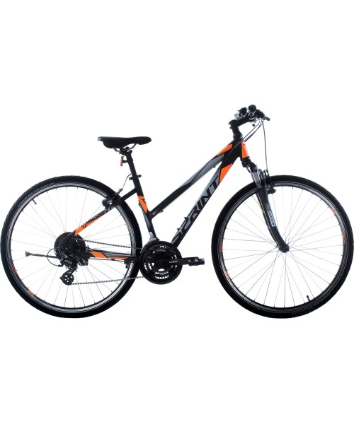 City Bikes : Dviratis SPRINT Sintero Lady 28", dydis 17" (44cm), juodas/oranžinis