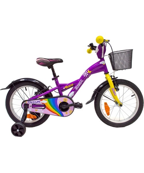 Laste- ja noortejalgrattad : Dviratis 4KIDS Dream 16", dydis 9.5" (24 cm), violetinis