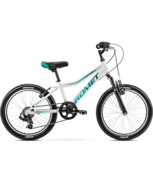 Laste- ja noortejalgrattad Romet: Dviratis Romet Rambler KID 2 20" Alu 2022 white-green