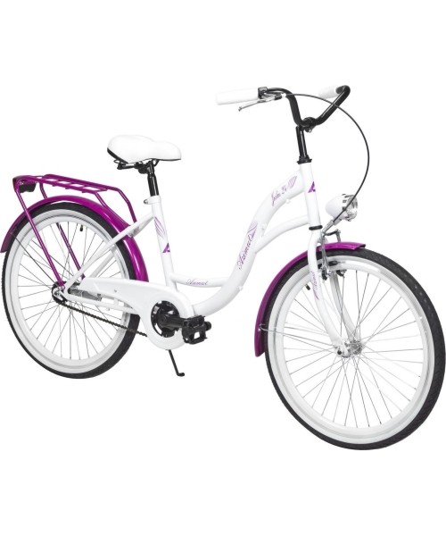 Linnarattad : Dviratis AZIMUT Julie 24" 2023 valge-violetne