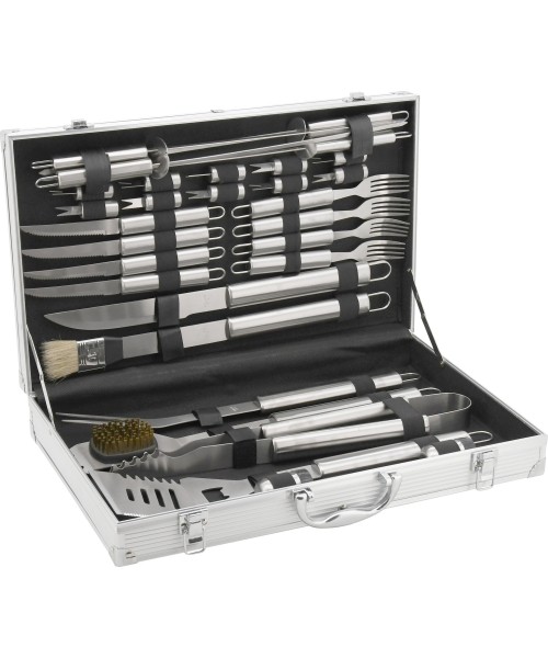 Grill Tools and Accessories Cattara: Grilio įrankių rinkinys Cattara – 30 vnt., aliumininis dėklas