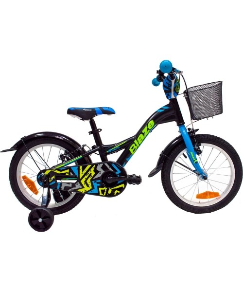 Laste- ja noortejalgrattad : Dviratis 4KIDS Blaze 16", Size 10" (25.5 cm), juodas