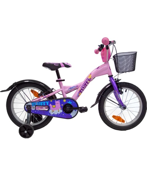 Laste- ja noortejalgrattad : Dviratis 4KIDS Fluffy 16", dydis 9.5" (24 cm), rožinis