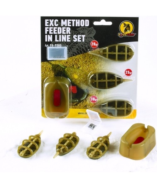 Fishing Sinkers Extra Carp: Method Feeder Set with Mould Extra Carp, 20,25,30g