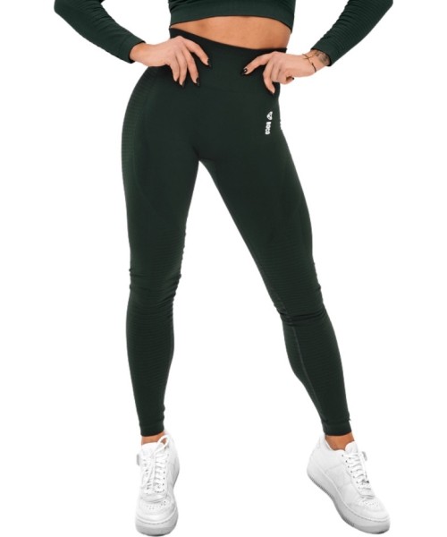 High Waist Leggings Boco Wear: Moteriškos tamprės Boco Wear Bottle Green Cropped