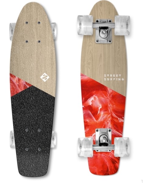 Rula Penny Street Surfing: Penny Board Street Surfing Beach Board Wood Bloody Mary 22.5"