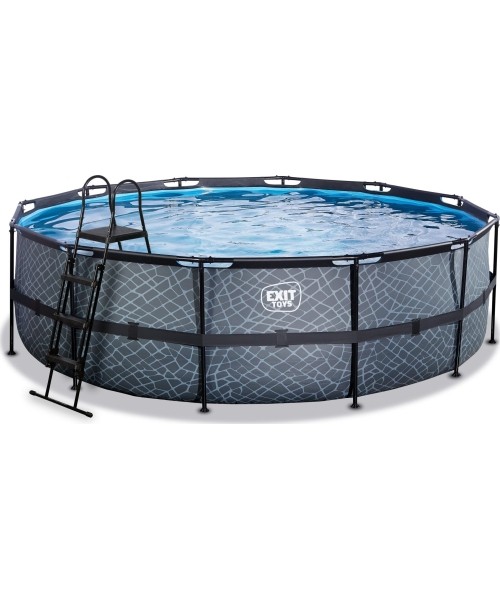 Maapealsed basseinid Exit: EXIT Stone pool ø488x122cm with sand filter pump - grey