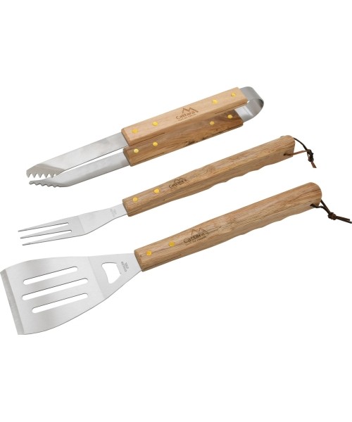 Grill Tools and Accessories Cattara: Grilio įrankių rinkinys Cattara Wood – 3 vnt.