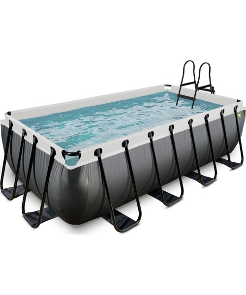 Maapealsed basseinid Exit: EXIT Black Leather pool 400x200x100cm with filter pump - black