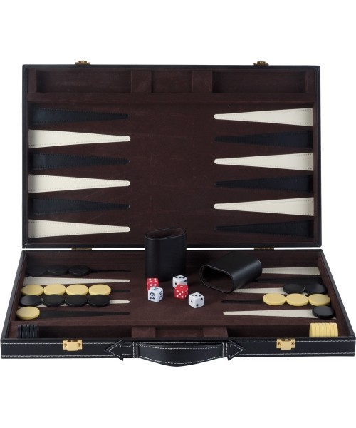 Backgammon, Chess, Checkers Buffalo: Nardų rinkinys Buffalo, juodas, 46 x 30 cm