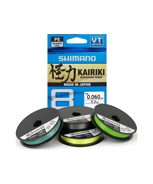 Fishing Lines & Leaders Shimano: Valas Shimano Kairiki 8 Mantis Green, 150m, 0.20mm, 17.1kg