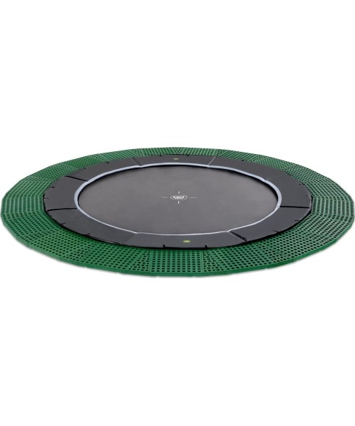 In-ground trampolines Exit: EXIT Dynamic ground level trampoline ø366cm with Freezone safety tiles - black