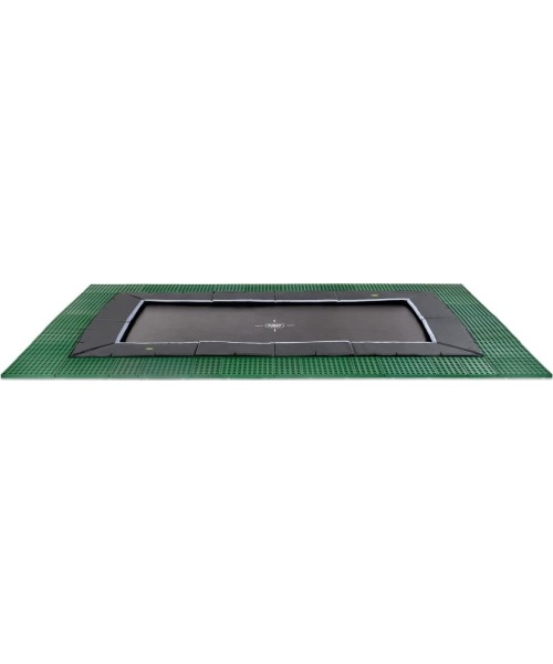 Maasisse paigaldatavad batuudid Exit: EXIT Dynamic ground level trampoline 244x427cm with Freezone safety tiles - black