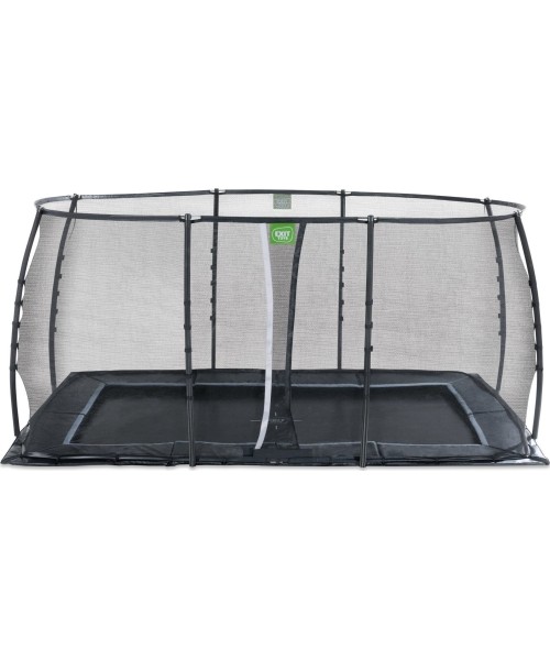 Maasisse paigaldatavad batuudid Exit: EXIT Dynamic ground level trampoline 244x427cm with safety net - black