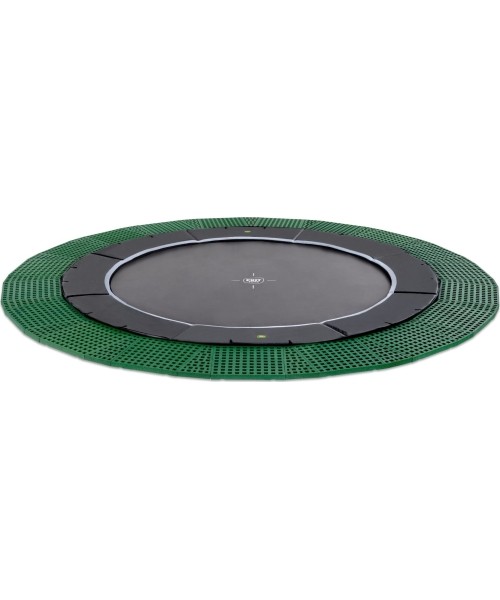 Maasisse paigaldatavad batuudid Exit: EXIT Dynamic ground level trampoline ø427cm with Freezone safety tiles - black