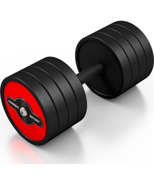 Rubber Dumbbells Marbo Sport: Gumuotas hantelis Marbo, 30kg, raudonas