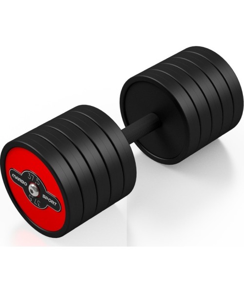 Rubber Dumbbells Marbo Sport: Gumuotas hantelis Marbo, 37.5kg, raudonas