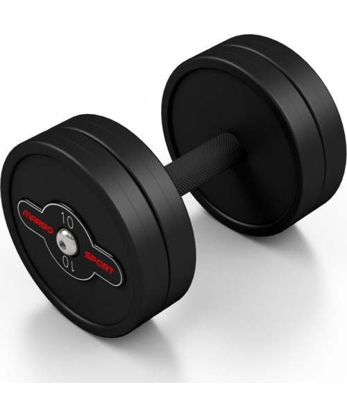 Rubber Dumbbells Marbo Sport: Gumuotas hantelis Marbo - 10 kg, juodas