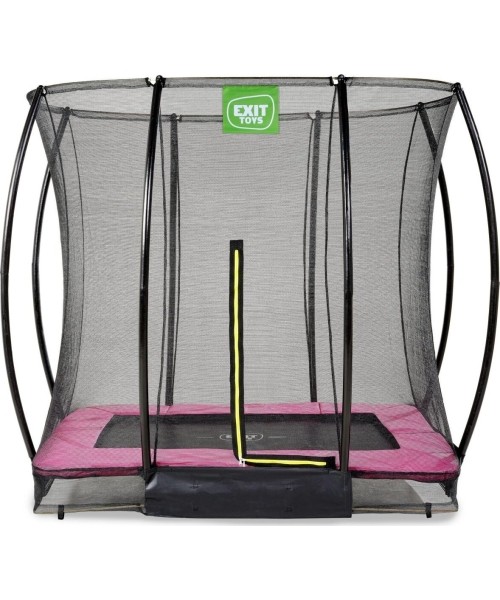 Maasisse paigaldatavad batuudid Exit: EXIT Silhouette ground trampoline 153x214cm with safety net - pink